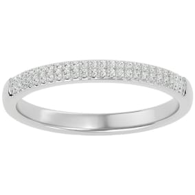 Moissanite Engagement Ring; 1/4 Carat Moissanite Pave Wedding Band In Sterling Silver. Extremely High Quality!