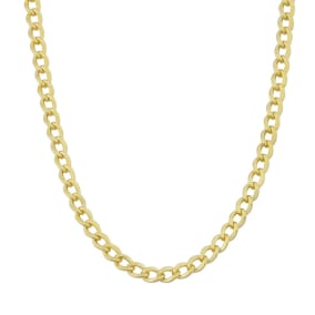 3.3mm Curb Link Chain Necklace, 24 Inches, Yellow Gold