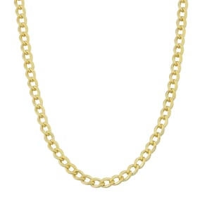 3.3mm Curb Link Chain Necklace, 30 Inches, Yellow Gold