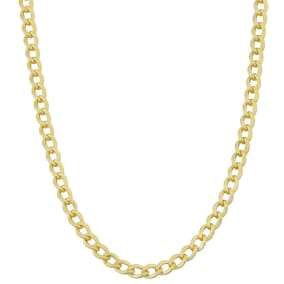 3.3mm Curb Link Chain Necklace, 36 Inches, Yellow Gold