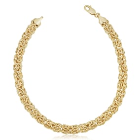 6mm Byzanite Chain Bracelet, 8 1/2 Inches, Yellow Gold