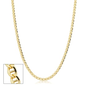 3.4mm Mariner Link Chain Necklace, 30 Inches, Yellow Gold