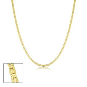 2.1mm Valentino Link Chain Necklace, 16 Inches, Yellow Gold