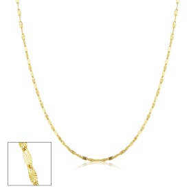 1.5mm Star Flat Link Chain Necklace, 18 Inches, Yellow Gold