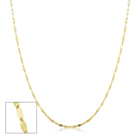 1.5mm Star Flat Link Chain Necklace, 24 Inches, Yellow Gold