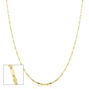 1.5mm Star Flat Link Chain Necklace, 30 Inches, Yellow Gold