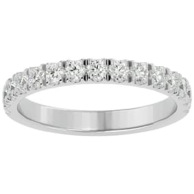1/4 Carat Moissanite Wedding Band In 14 Karat White Gold
