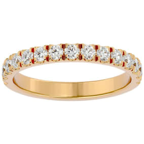 1/4 Carat Moissanite Wedding Band In 14 Karat Yellow Gold