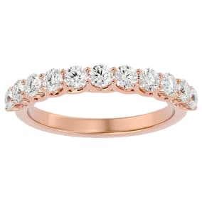 3/4 Carat Diamond Wedding Band In 14 Karat Rose Gold