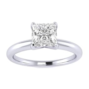3/4ct Princess Cut Diamond Solitaire Engagement Ring In 2.4K White Gold™