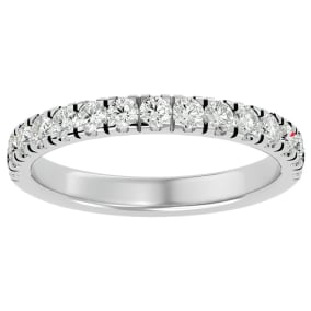 1/2 Carat Moissanite Wedding Band In 14 Karat White Gold