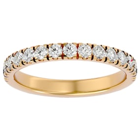 1/2 Carat Moissanite Wedding Band In 14 Karat Yellow Gold