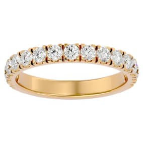 1 Carat Moissanite Wedding Band In 14 Karat Yellow Gold