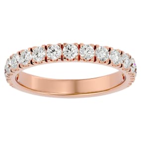 1 Carat Diamond Wedding Band In 14 Karat Rose Gold