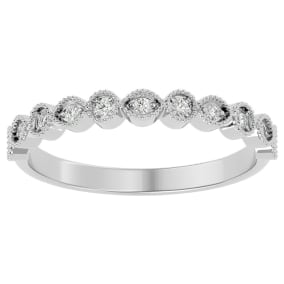 1/10 Carat Diamond Wedding Band In 14 Karat White Gold