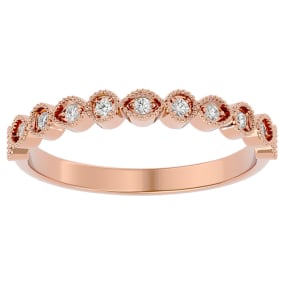 1/10 Carat Diamond Wedding Band In 14 Karat Rose Gold