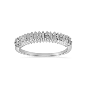 1/2 Carat Baguette Diamond Band Ring In Sterling Silver