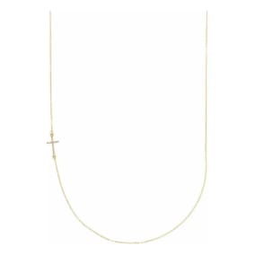 0.04 Carat Diamond Sideways Cross Necklace In 14 Karat Yellow Gold, 16 Inches