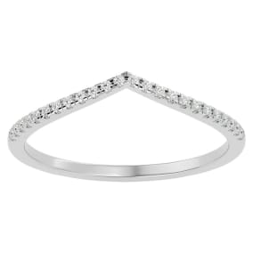 1/8 Carat Moissanite Wedding Band In 14 Karat White Gold