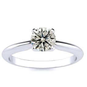 2/3 Carat Natural Diamond Engagement Ring in 14K White Gold
