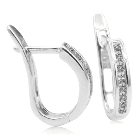 1/4ct Flip-Back Huggy Diamond Earrings in 10k White Gold