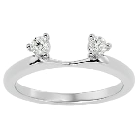 1/5 Carat Moissanite Ring Enhancer For 1/2 Carat Solitaire In 14 Karat White Gold