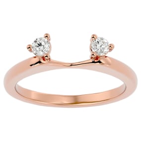 1/5 Carat Diamond Ring Enhancer For 1/2 Carat Solitaire In 14 Karat Rose Gold