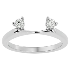 1/5 Carat Moissanite Ring Enhancer For 3/4 Carat Solitaire In 14 Karat White Gold