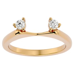 1/5 Carat Moissanite Ring Enhancer For 3/4 Carat Solitaire In 14 Karat Yellow Gold