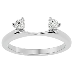 1/5 Carat Moissanite Ring Enhancer For 1 Carat Solitaire In 14 Karat White Gold