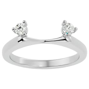 1/5 Carat Moissanite Ring Enhancer For 1 1/2 Carat Solitaire In 14 Karat White Gold