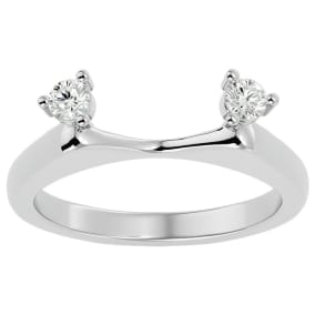 1/5 Carat Moissanite Ring Enhancer For 2 Carat Solitaire In 14 Karat White Gold