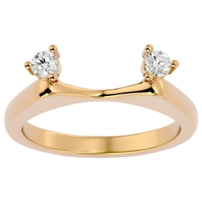 1/5 Carat Moissanite Ring Enhancer For 2 Carat Solitaire In 14 Karat Yellow Gold