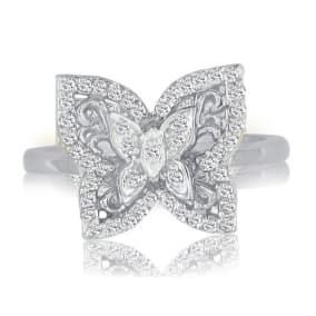 1/4ct Diamond Butterfly Ring in 10K White Gold