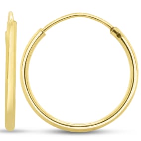 16MM Endless Hoop Earrings In 14 Karat Yellow Gold Over Sterling Silver
