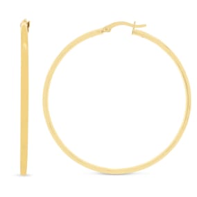 50MM Classic Hoop Earrings In 14 Karat Yellow Gold Over Sterling Silver