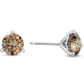 Previously Owned 1 1/2 Carat Diamond Martini Stud Earrings In 14 Karat White Gold