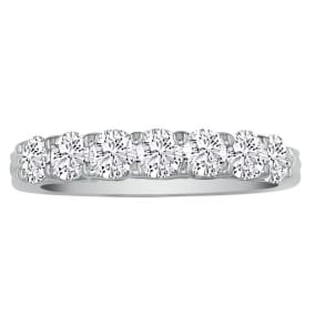 1 Carat Diamond Wedding Band In 14 Karat White Gold