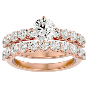 2 1/2 Carat Diamond Bridal Set In 14 Karat Rose Gold
