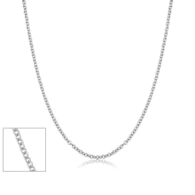 18 Inch 1MM Cable Chain In Platinum Overlay
