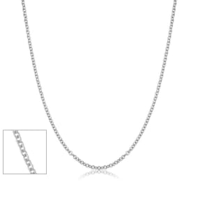 20 Inch 1MM Cable Chain In Platinum Overlay