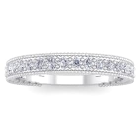 0.40 Carat Moissanite Wedding Band In 14 Karat White Gold