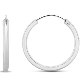 20MM Endless Hoop Earrings In Sterling Silver