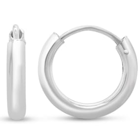 12x2.25MM Endless Hoop Earrings In Sterling Silver