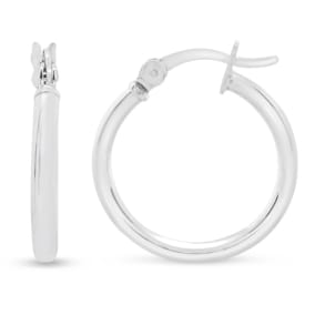 18MM Classic Hoop Earrings In Sterling Silver