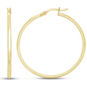 40MM Classic Hoop Earrings In 14 Karat Yellow Gold Over Sterling Silver