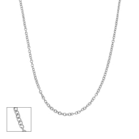 14 Karat White Gold 1.5mm Cable Chain, 16 Inches
