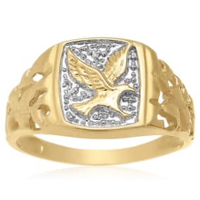 Fly High! American Eagle Nugget Ring, Yellow Gold
