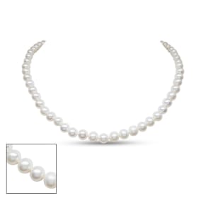 18 inch 6mm AA+ Pearl Necklace With 14K Yellow Gold Clasp

