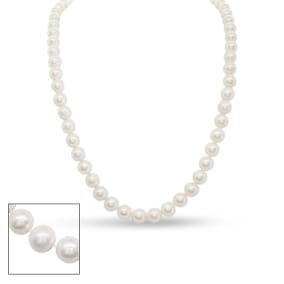 24 inch 10mm AA+ Pearl Necklace With 14K Yellow Gold Clasp
